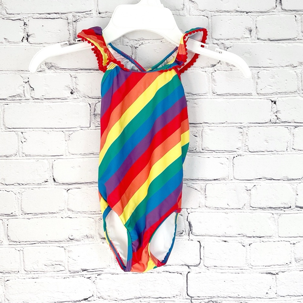 New Tucker + Tate Rainbow Swimsuit Ruffle One Piece Size 2
